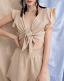Shoreline Frill Tie Top & Shorts Set