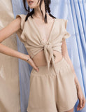 Shoreline Frill Tie Top & Shorts Set