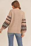 Into the Sunglight aztec slouchy cardigan (brown/taupe)