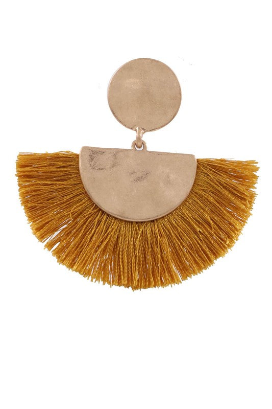Vintage Inspired tassle earrings (mustard)