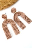 ETCHED U DROP EAR (TAN) - Mint Boutique