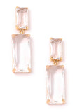 Baguette Bar Glass Dangle Earrings (gold)