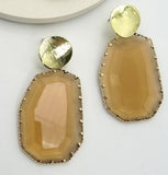 LUXURIOUS VINTAGE GLASS STONE EARRING (topaz) - Mint Boutique