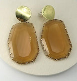 LUXURIOUS VINTAGE GLASS STONE EARRING (topaz) - Mint Boutique