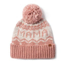 Mama Jacquard Knit Beanie with Self Pom (light pink)