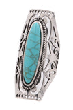 Metal Western Acrylic Stone Ring (Turquoise)