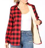 Cullen fleece lined flannel shacket (red/black)