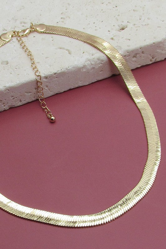 Gold Filled Herringbone Flat Snake Chain Necklace – The Cord Gallery