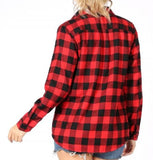 Cullen fleece lined flannel shacket (red/black)