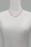 DOUBLE SNAKE AND LARGO CHAIN NECKLACE (gold)