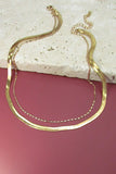 DOUBLE SNAKE AND LARGO CHAIN NECKLACE (gold)