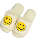 Happy Face fuzzy slippers (white)