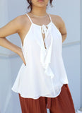 Palo Verdes chiffon flowy tank (ivory)
