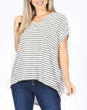 Sailor striped boxy oversized tee (white/black)