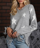 Stars Align distressed sweater (heather)