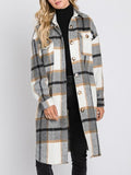 Marley Midi plaid shacket (grey)