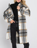 Marley Midi plaid shacket (grey)