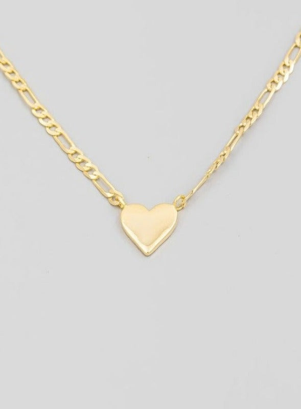 Mini Heart Pendant Necklace  (gold)