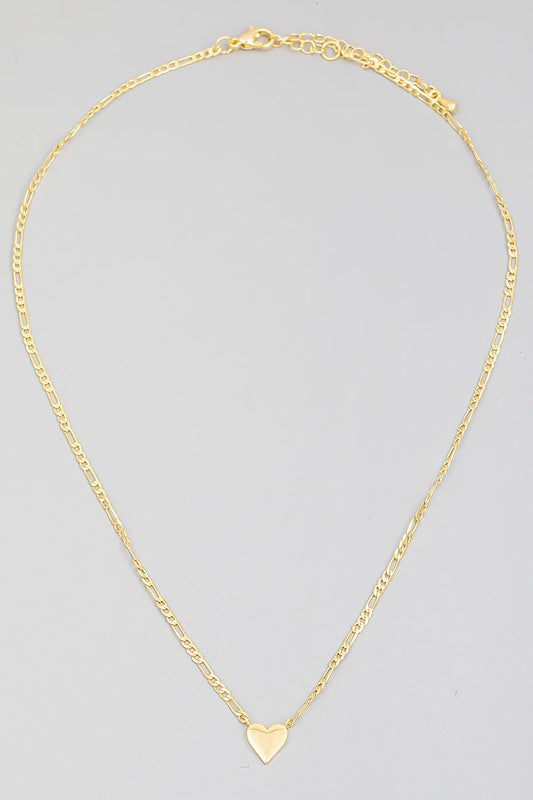 Mini Heart Pendant Necklace  (gold)