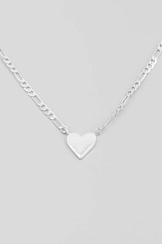 Mini Heart Pendant Necklace  (silver)