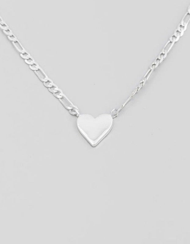 Mini Heart Pendant Necklace  (silver)