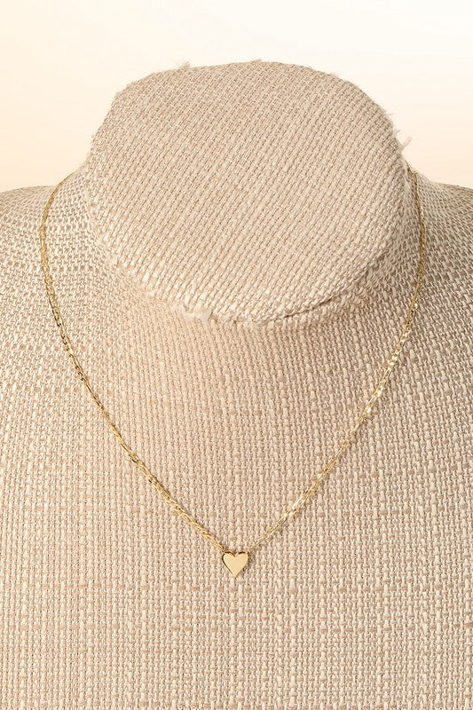 Mini Heart Pendant Necklace  (gold)