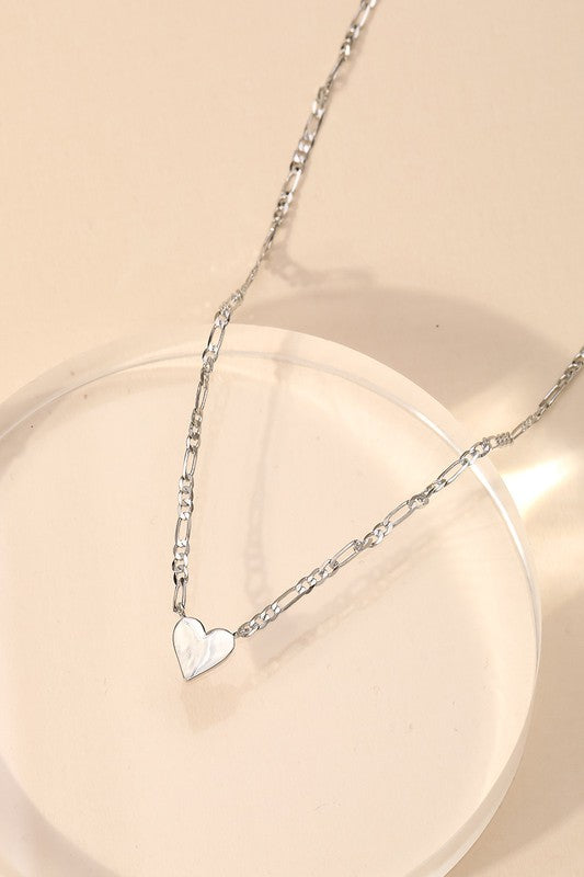 Mini Heart Pendant Necklace  (silver)