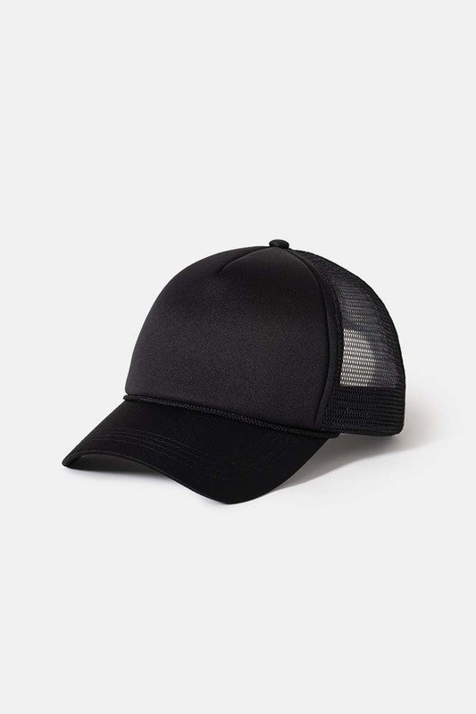 Solid Mesh Back Trucker Cap (black)