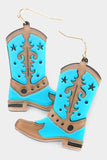 Resin Western Boots Dangle Earrings
