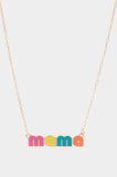 mama Enamel Message Pendant Necklace (multi)