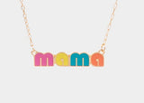 mama Enamel Message Pendant Necklace (multi)