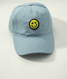 Smiley face baseball Cap (light blue)