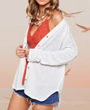 Gretta waffle weave top/cardigan (white)