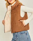 Jasper reversible puffer vest (cocoa/beige)