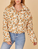 Clover FLORAL PRINT PUFF JACKET (ivory)