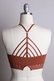 Lola High Neck Crochet Lace Trim Bralette (rust)