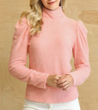 Jen puff sleeve fuzzy sweater (light pink)