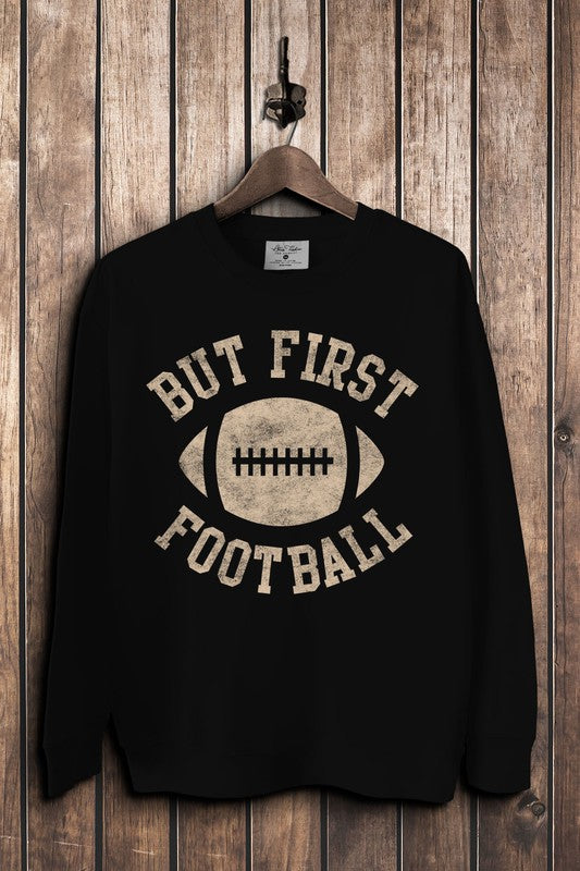 But First Football Graphic Sweatshirt (black)