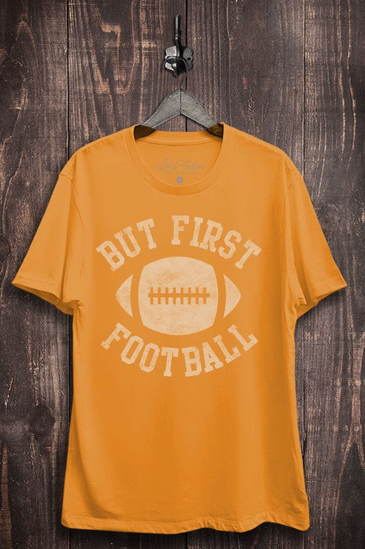 But First Football Graphic Tee (mustard)