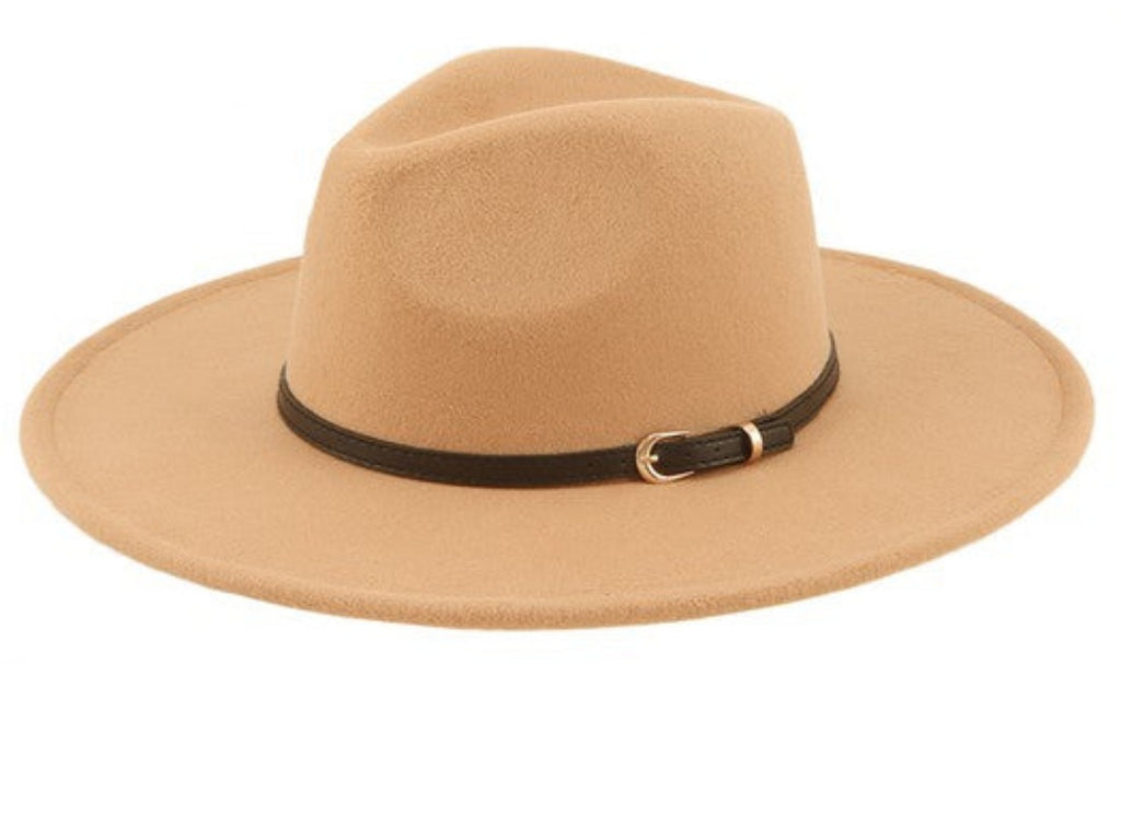 Fedora Wide Brimmed Rancher w/ buckle (Camel)