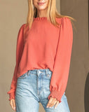 Axel ruffle blouse (terracotta)