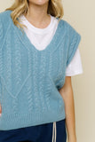 Wavery sweater vest (dusty blue)