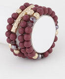 Multi Clay Bead Bracelet (wine)