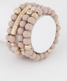 Multi Clay Bead Bracelet (light pink)