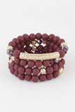 Multi Clay Bead Bracelet (wine)