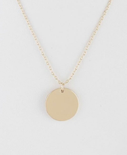 Around Town dainty circle pendant necklace (gold) - Mint Boutique