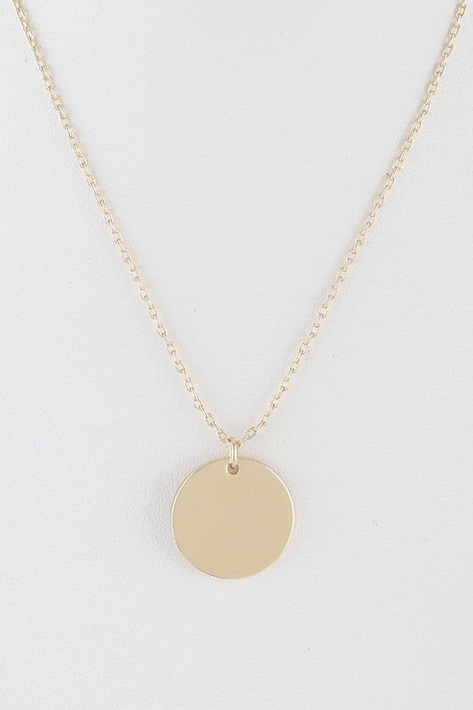 Around Town dainty circle pendant necklace (gold) - Mint Boutique