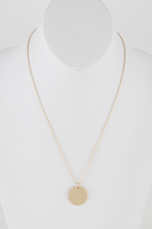 Around Town dainty circle pendant necklace (gold) - Mint Boutique