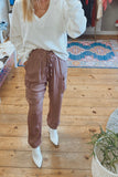 Cabo satin jogger (dusty mauve)