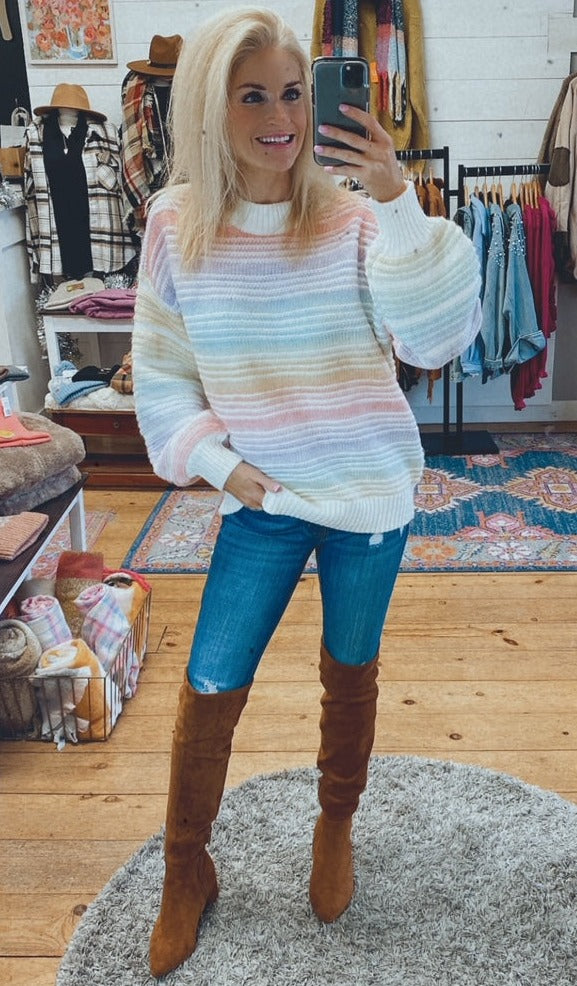 Malibu ombre chunky sweater (rainbow)